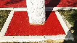 浅色系路面改色施工时出现出遮盖率差的问题